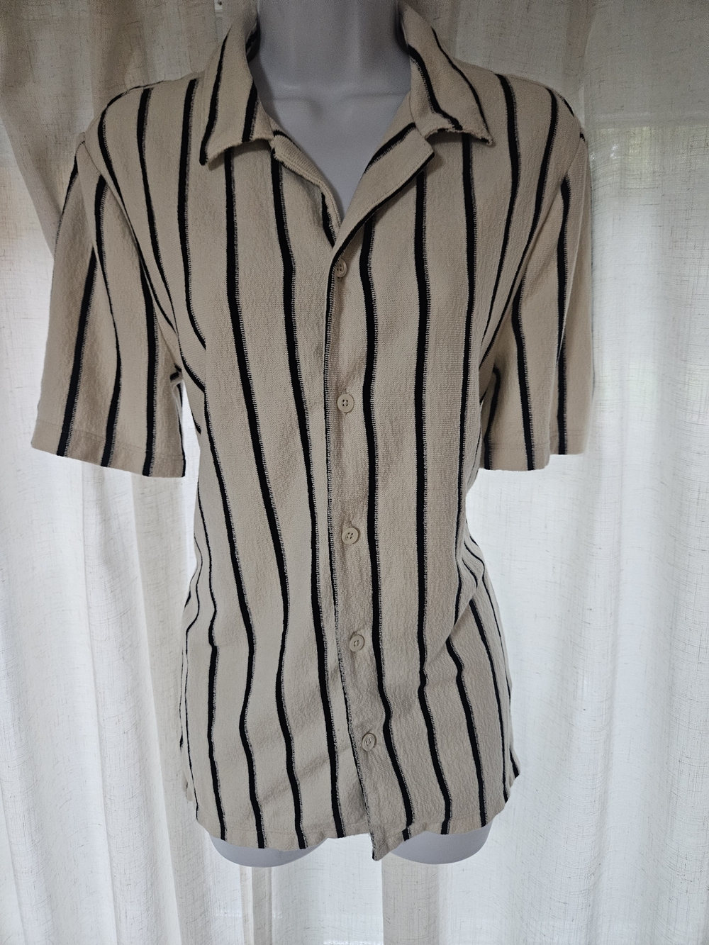 Madewell Cream and Black Striped Sweater